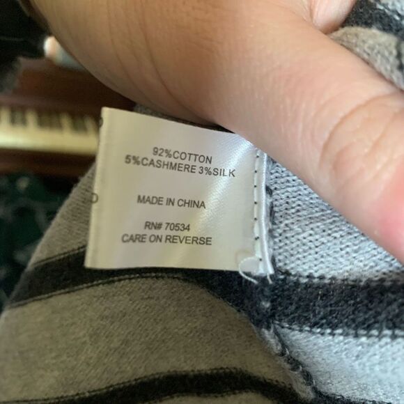 Orvis silk cotton & cashmere blend striped S pullover sweater - Picture 4 of 4